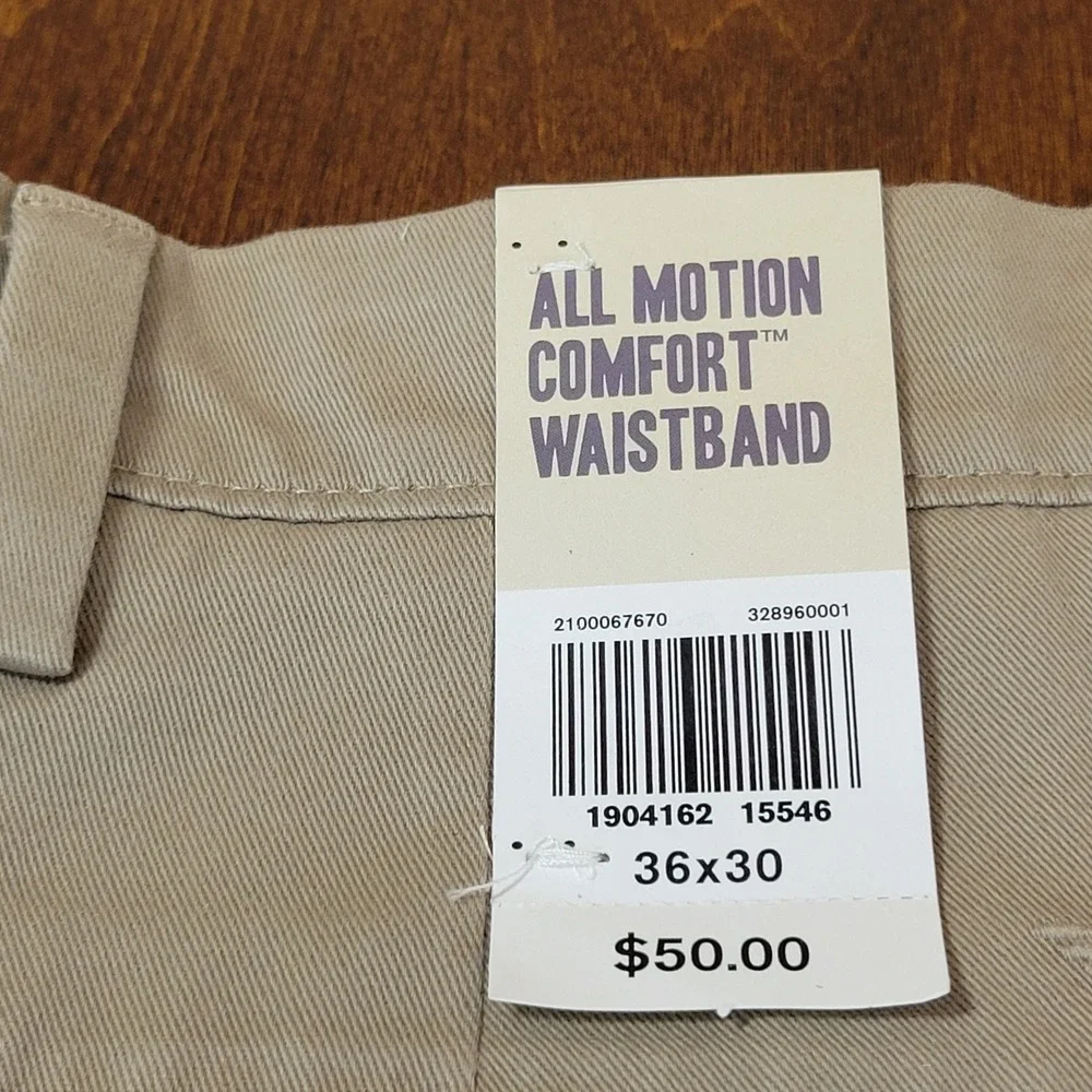 Dockers Mens Easy Khaki Classic Fit Stretch Pants Tan 36x30 All Motion Comfort